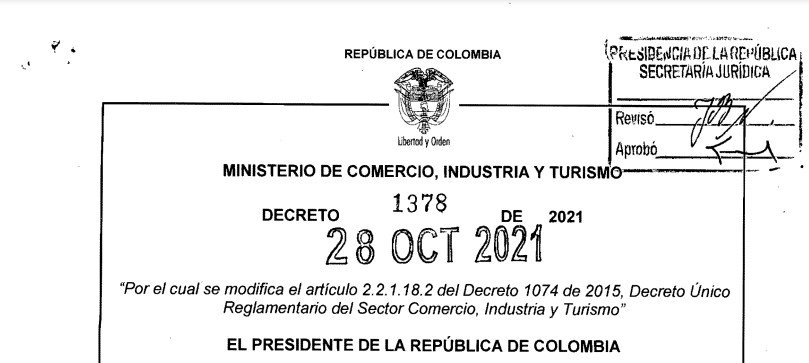 DECRETO 1378 DEL 28   DE OCTUBRE DE 2021