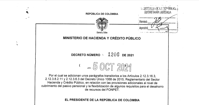 Decreto Min Hacienda FONPET