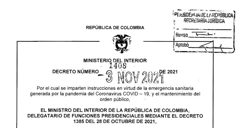 DECRETO 1408 DEL 03 DE NOVIEMBRE DE 2021