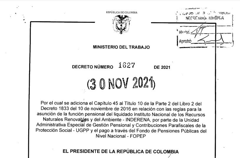 DECRETO 1627 DEL 30 DE NOVIEMBRE DE 2021