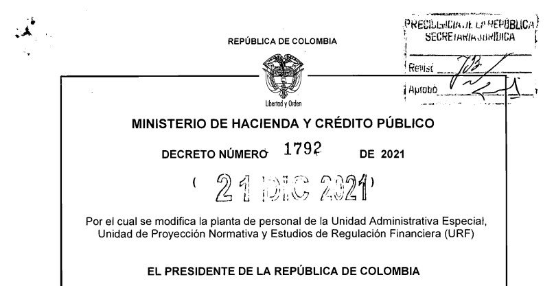 DECRETO 1792 DEL 21 DE DICIEMBRE DE 2021