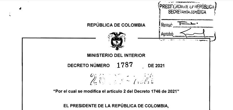 DECRETO 1787 DEL 20 DE DICIEMBRE DE 2021