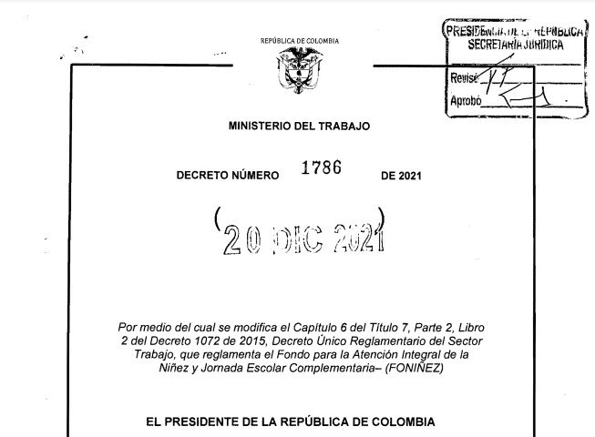 DECRETO 1786 DEL 20 DE DICIEMBRE DE 2021