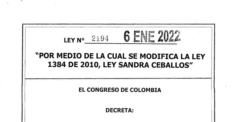 LEY 2194 DEL 6 DE ENERO DE 2022