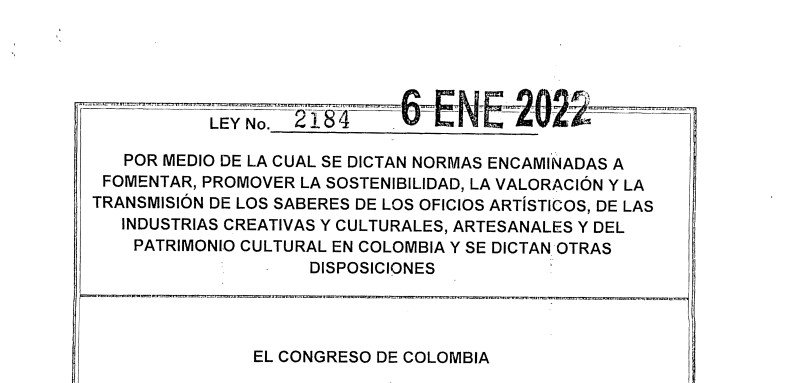 LEY 2184 DEL 6 DE ENERO DE 2022