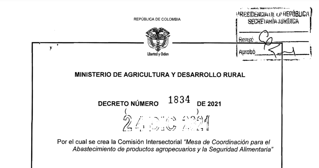 DECRETO 1834 DEL 24 DE DICIEMBRE DE 2021