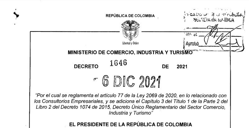 DECRETO 1646 DEL 6 DE DICIEMBRE DE 2021