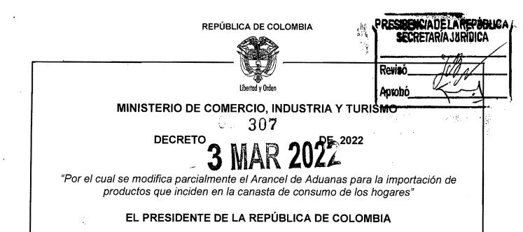 DECRETO 307 DEL 3 DE MARZO DE 2022