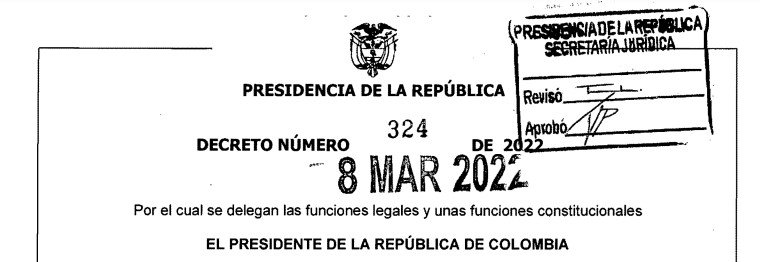 DECRETO 324 DEL 8 DE MARZO DE 2022