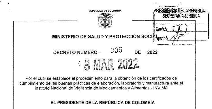 DECRETO 335 DEL 8 DE MARZO DE 2022