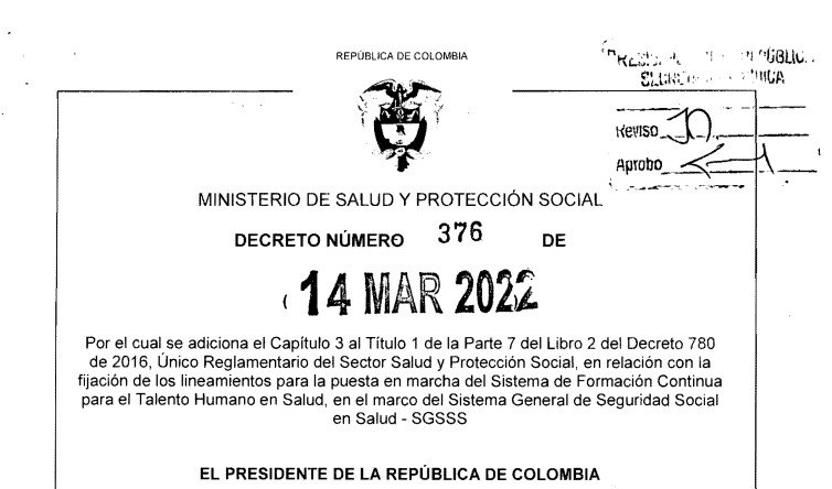 DECRETO 376 DEL 14 DE MARZO DE 2022