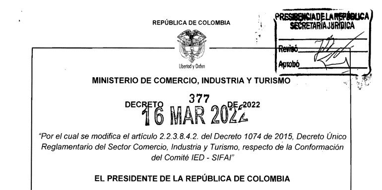 DECRETO 377 DEL 16 DE MARZO DE 2022