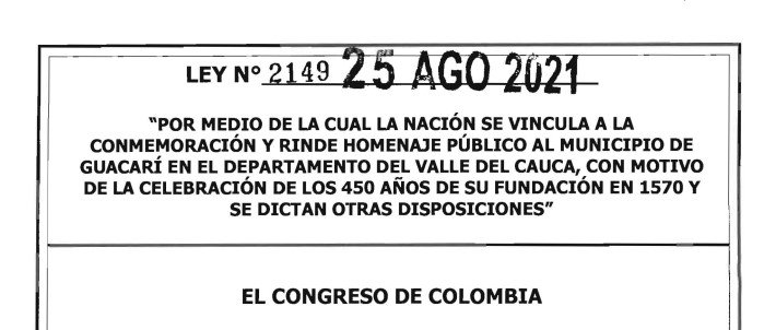 LEY 2149 DEL 25 DE AGOSTO DE 2021