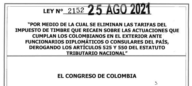 LEY 2152 DEL 25 DE AGOSTO DE 2021