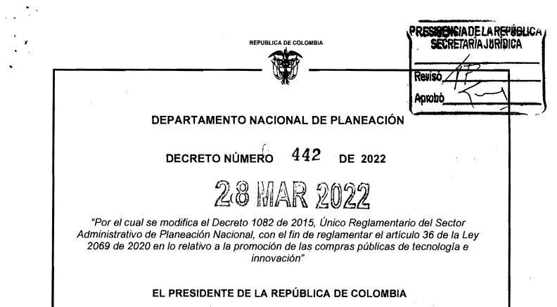 DECRETO 442 DEL 28 DE MARZO DE 2022