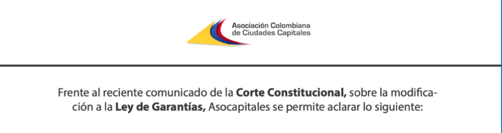 Análisis de las implicaciones de la declaratoria de inexequibilidad del artículo 124 de la Ley 2159 que modificó la Ley de Garantías.