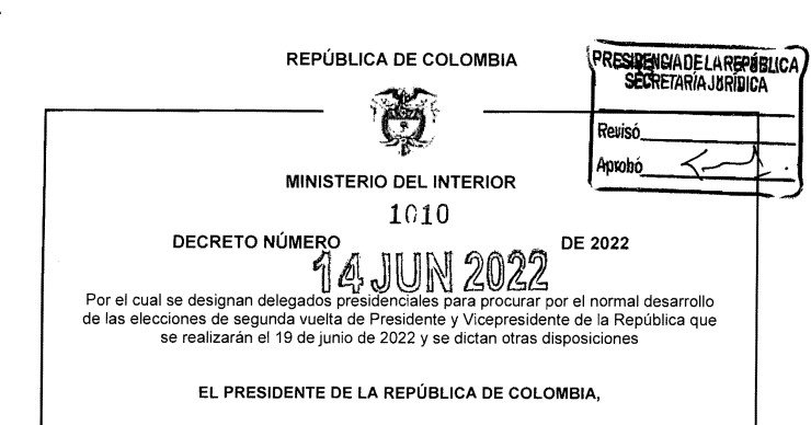 DECRETO 1010 DEL 14 DE JUNIO DE 2022