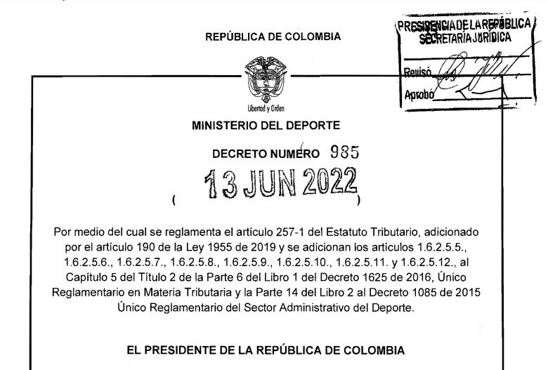 DECRETO 985 DEL 13 DE JUNIO DE 2022