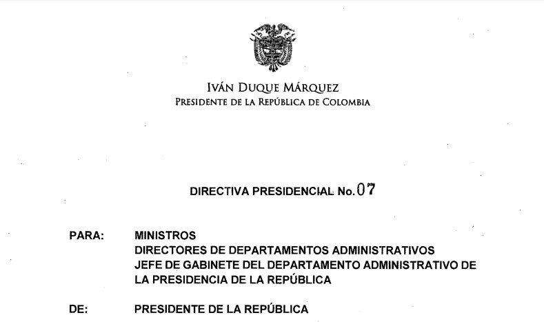 DIRECTIVA PRESIDENCIAL 07 DEL 17 DE JUNIO DE 2022