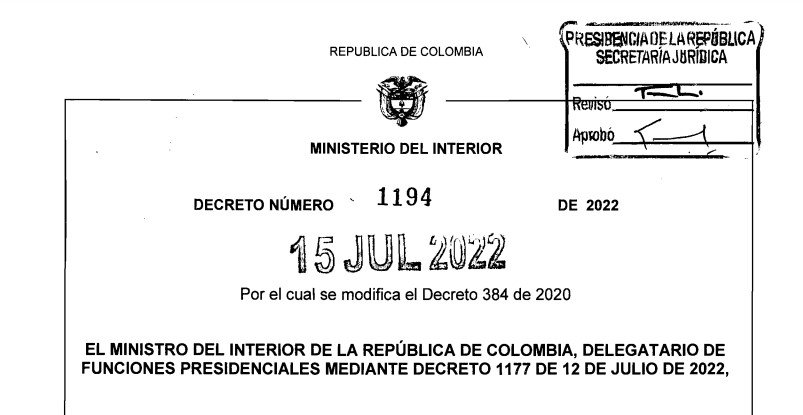 DECRETO 1194 DEL 15 DE JULIO DE 2022