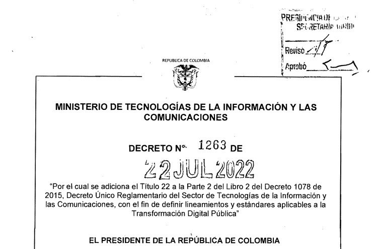 DECRETO 1263 DEL 22 DE JULIO DE 2022