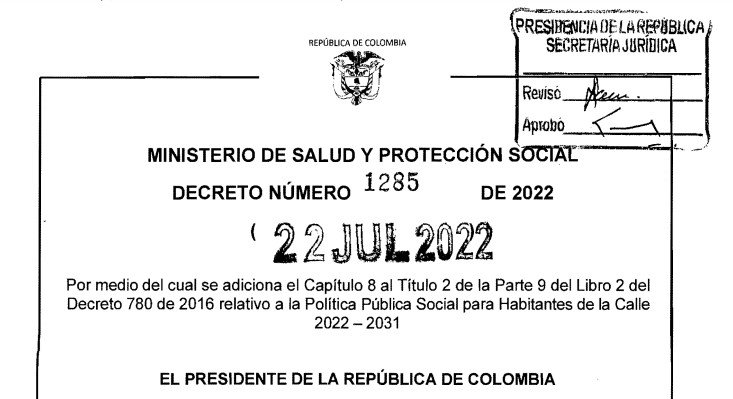 DECRETO 1285 DEL 22 DE JULIO DE 2022