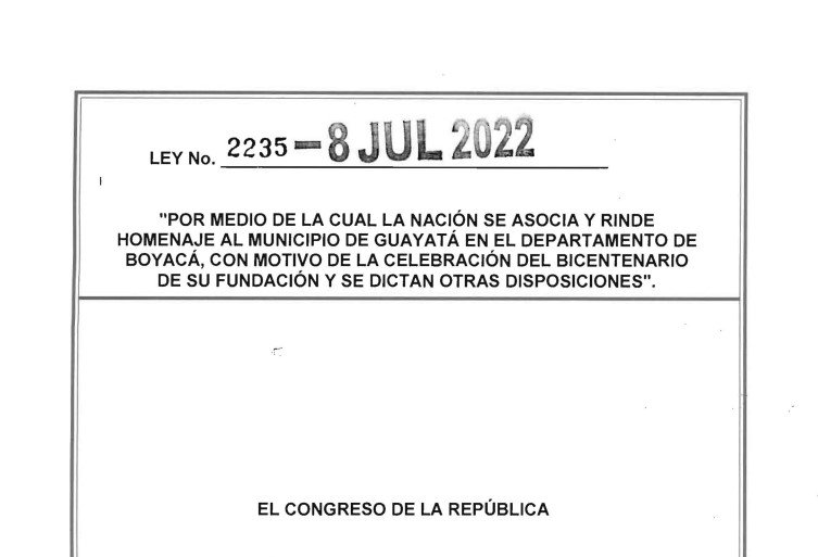 LEY 2235 DE 08 DE JULIO DE 2022