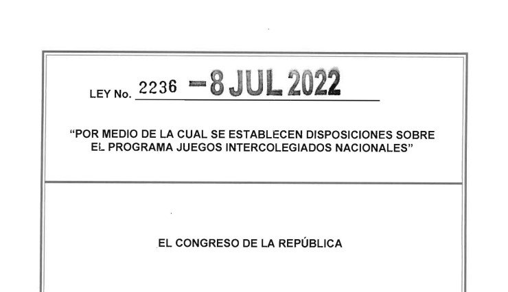 LEY 2236 DE 08 DE JULIO DE 2022