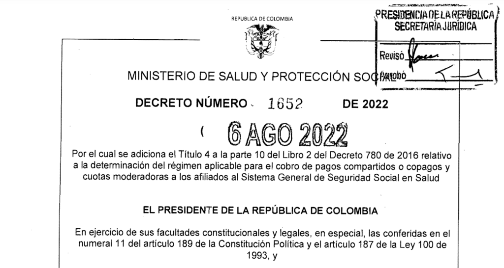 DECRETO 1652 DEL 06 DE AGOSTO DE 2022