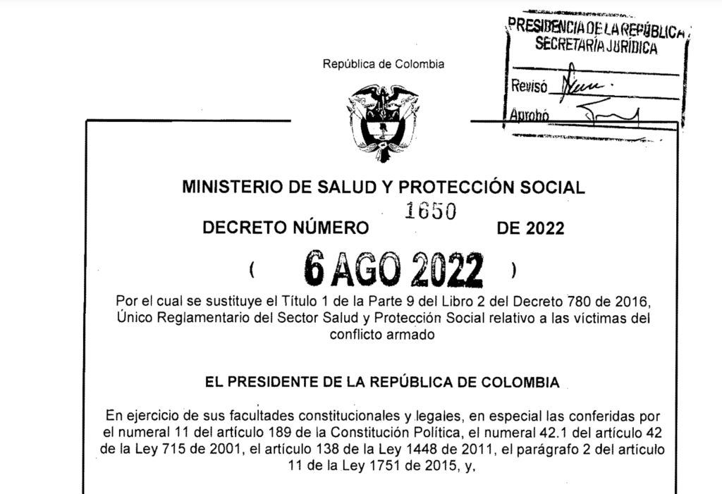 DECRETO 1650 DEL 06 DE AGOSTO DE 2022