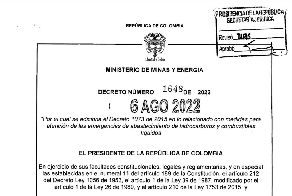 DECRETO 1648 DEL 06 DE AGOSTO DE 2022