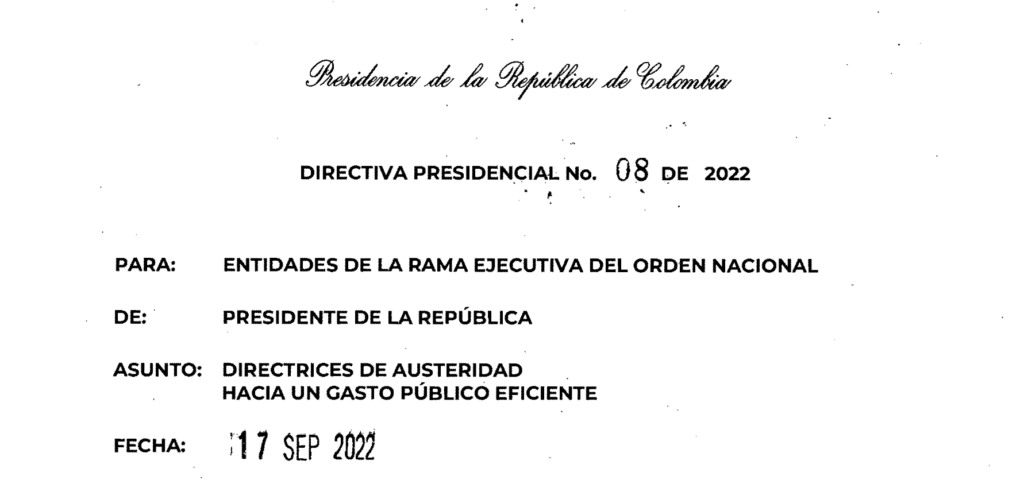 DIRECTRICES DE AUSTERIDAD HACIA UN GASTO PÚBLICO EFICIENTE