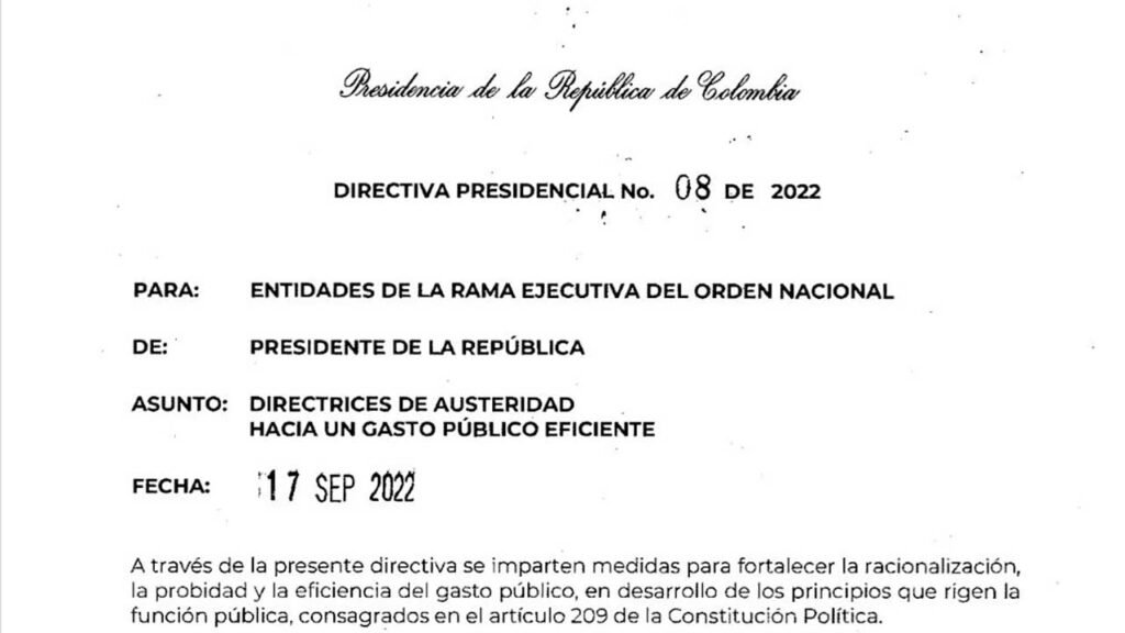 Gobierno Nacional emite medidas de eficiencia, austeridad y probidad en el gasto público, que permitirán ahorrar más de $ 4 billones en cuatro años