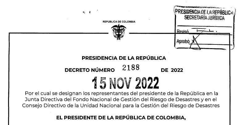 DECRETO 2188 DEL 15 DE NOVIEMBRE DE 2022