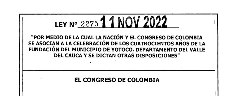 LEY 2275 DE 11 DE NOVIEMBRE DE 2022