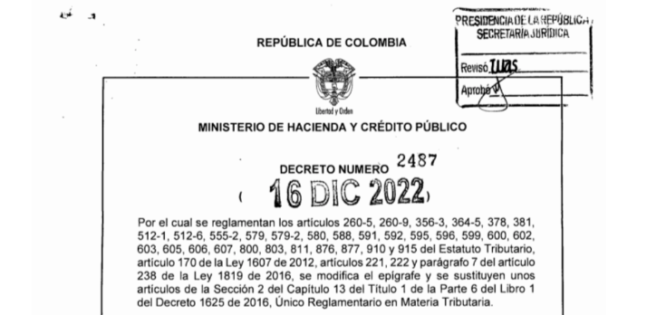 Ministerio de Hacienda expide Decreto que fija los plazos para presentar las declaraciones tributarias de impuestos administrados por la DIAN durante el año 2023