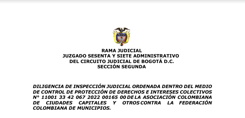Asocapitales asiste a diligencia de inspección judicial en proceso contra Fedemunicipios