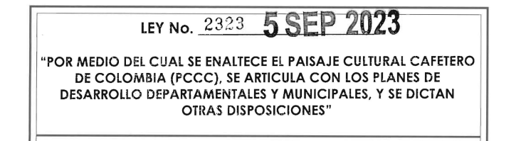 LEY 2323 DEL 05 DE SEPTIEMBRE DE 2023