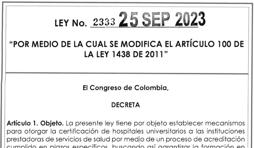 LEY 2333 DEL 25 DE SEPTIEMBRE DE 2023