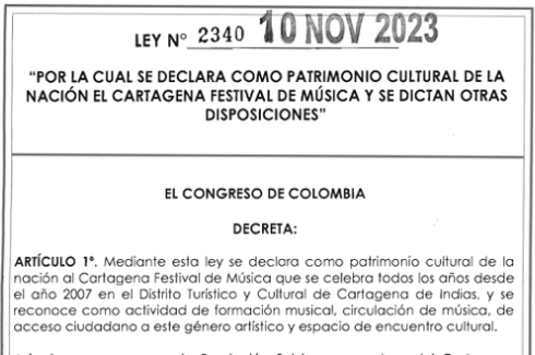 LEY 2340 DEL 10 DE NOVIEMBRE DE 2023