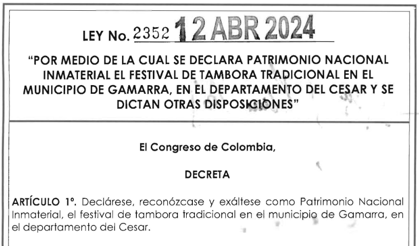 LEY 2352 DEL 12 DE ABRIL DE 2024