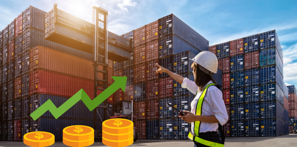 Puertos marítimos con containers